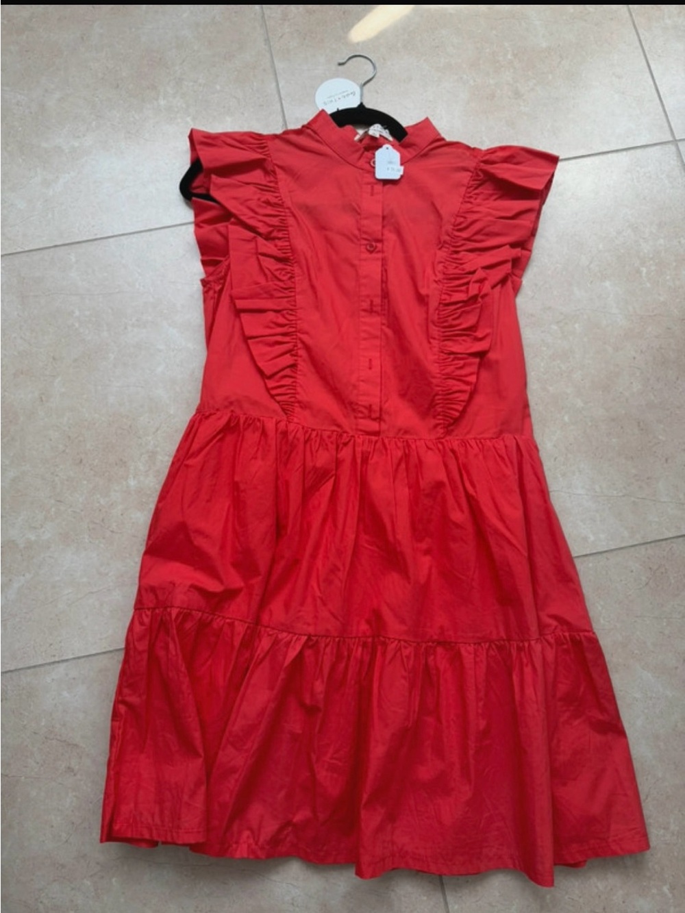 Women’s Red Ruffle Tiered Dress